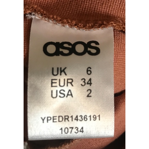 ASOS PETITE SIZE 2 BROWN TAN BODYCON DRESS - Picture 5 of 6